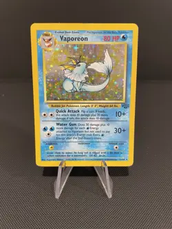 Pokemon Card Vaporeon Jungle 12/64 WotC Vintage 1999 Holo Rare - Image 1