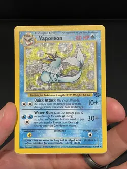 Pokemon Card Vaporeon Jungle 12/64 WotC Vintage 1999 Holo Rare - Image 3