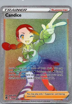 Pokemon TCG SWSH12: Silver Tempest #204/195 Candice (Secret) NM - Image 1