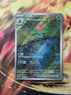 Pokemon TCG Ivysaur 167/165 Scarlet & Violet 151 Illustration Rare Near Mint - Image 1