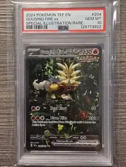 PSA 10 2024 POKEMON TEF EN-TEMPORAL FORCES | SIR GOUGING FIRE EX 204 - Image 1