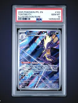 2025 POKEMON PFL EN-PHANTASMAL FLAMES ILLUSTRATION RARE #103 TOXTRICITY PSA 10 - Image 1