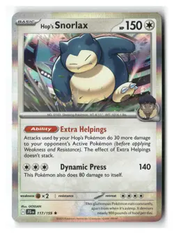 Hop's Snorlax 117/159 Rare Journey Together Pokemon Near Mint - Image 1