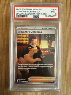 Giovanni's Charisma 204/165 151 English Special Illustration Rare Pokemon PSA 9 - Image 1