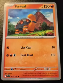 Torkoal 025/159 Common Scarlet & Violet: Journey Together Pokemon TCG - Image 1