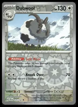 Pokemon SV07: Stellar Crown #125/142 Dubwool HOLO - Image 1
