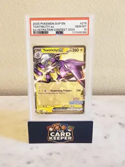 TOXTRICITY EX PSA 10 2025 POKEMON SVP EN #215 ILLUSTRATION CONTEST 2024 - Image 1