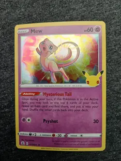 Pokemon TCG Mew 011/025 Celebrations 25th Anniversary Holo Rare NM - Image 1