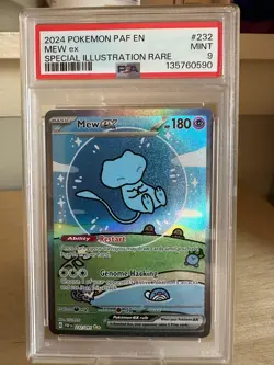 2024 POKEMON PAF EN-PALDEAN FATES SPECIAL ILLUSTRATION RARE #232 MEW EX PSA 9 - Image 1