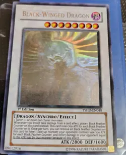 Yugioh Black Winged-Dragon Ghost Rare TSHD-EN040 NM-VLP - Image 1