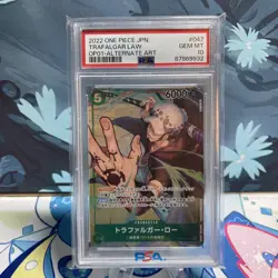 One Piece Trafalgar Law OP01-047 Japanese SR Alt Art PSA 10 - Image 1