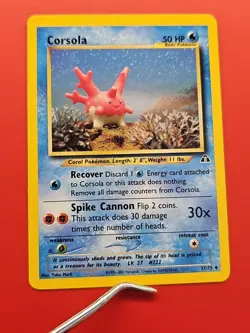 Pokemon TCG Corsola Neo Discovery Card 37/75 Unlimited Uncommon - Image 1