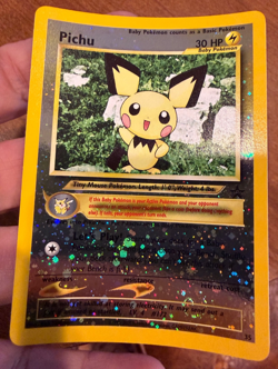 Pichu Reverse Holo Black Star Promo 35 WOTC Pokemon Card - LP+-NM *SWIRL* - Image 1