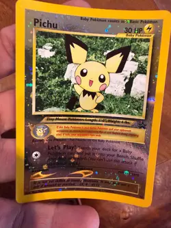 Pichu Reverse Holo Black Star Promo 35 WOTC Pokemon Card - LP+-NM *SWIRL* - Image 4