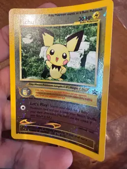 Pichu Reverse Holo Black Star Promo 35 WOTC Pokemon Card - LP+-NM *SWIRL* - Image 5