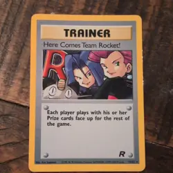 Pokemon Here Comes Team Rocket! Rare Trainer Card 15/82 Team Rocket WOTC 2000 - Image 1