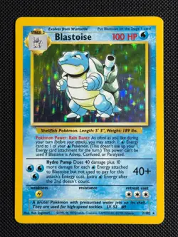 1# Pokemon Cards Blastoise 2/102 Base Set Rare - Image 1
