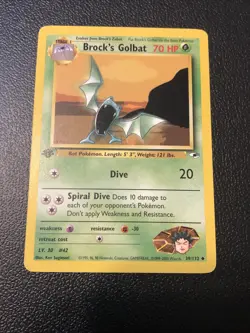 Brock's Golbat 039/132 Gym Heroes 1st Edition Pokemon Card In Mint Condition - Image 1