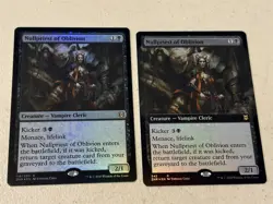 2 x mtg foil Nullpriest of Oblivion, 1 is borderless, Zendikar Rising, unplayed - Image 1
