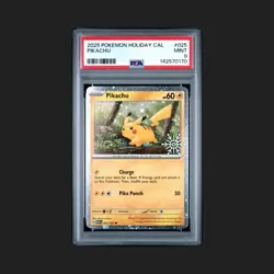 Pikachu 025/165 Cosmos Holo MINT PSA 9. Pokemon 2025 Holiday Calendar - Image 1