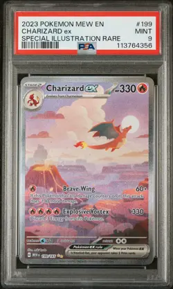 2023 POKEMON MEW EN-151 SPECIAL ILLUSTRATION RARE #199 CHARIZARD EX PSA 9 - Image 1