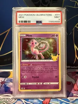 Pokemon TCG Mew Holofoil Celebrations 011/025 PSA 9 Mint - Image 1