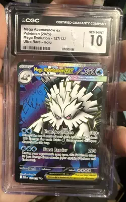 Mega Abomasnow EX *CGC 10* Ultra Rare *Mega Evolution* #157 *2025* Pokemon - Image 1