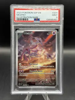 Pokemon TCG Mesprit 204/191SV08 Surging Sparks Illustration Rare Holo PSA 9 - Image 1