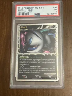 2010 POKEMON TRIUMPHANT ABSOL PRIME #91 ULTRA RARE HOLO PSA 7 NM #110495742 - Image 1