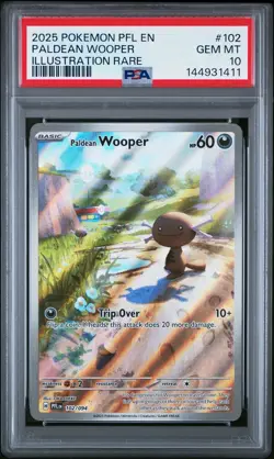 2025 POKEMON PFL EN-PHANTASMAL FLAMES ILLUSTRATION RARE PALDEAN WOOPER PSA 10 - Image 1