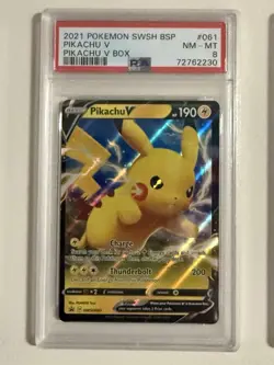 Pikachu V - POKEMON - SS Black Star Promo - SWSH061 - Double Rare - PSA 8 - Image 1