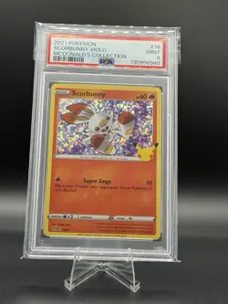2021 Pokemon McDonald’s Collection Scorbunny Holo #16 PSA 9 - Image 1