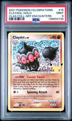 2021 POKEMON CELEBRATIONS CLASSIC COLL #15 CLAYDOL-HOLO PSA 9 Mint - Image 1