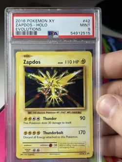2016 Pokemon XY Evolutions - Zapdos Holo #42/108 - PSA 9 MINT - Image 1