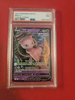 PSA 9 Pokemon SWSH Fusion Strike Mew v #113/264 2021 PSA 9 - Image 1