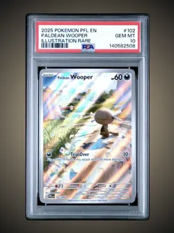 2025 POKEMON PFL EN-PHANTASMAL FLAMES ILLUSTRATION RARE PALDEAN WOOPER PSA 10 - Image 1