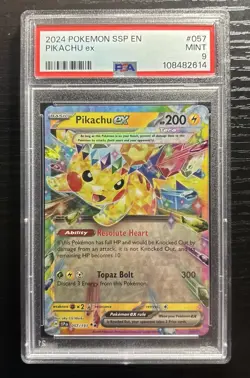 2024 Pokemon Surging Sparks PIKACHU EX 57/191 PSA 9 MINT - Image 1