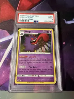 Pokemon Gengar TCG Sword & Shield Chilling Reign Holo Card 057/198 PSA 9 - Image 1