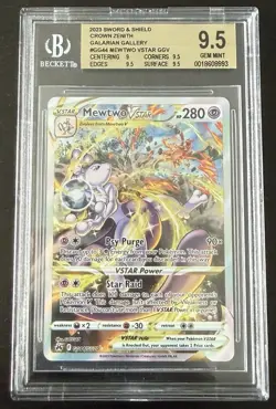 Pokemon TCG Mewtwo VSTAR GG44 Crown Zenith Galarian Gallery BGS 9.5 GEM MINT - Image 1