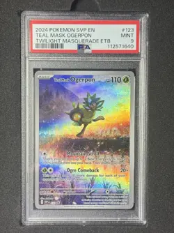 Pokemon TCG -Ogerpon Teal Mask- Masquerade ETB SVP#123- Full Art - PSA MINT 9 - Image 1