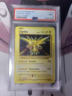 2016 Pokemon XY Evolutions Zapdos Holo Foil PSA MINT 9 42/108 - Image 1