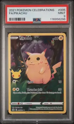 Celebration Pikachu #005 Full Art PSA 9 Pokemon TCG - Image 1