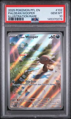 Paldean Wooper Illustration Rare #102 Pokemon 2025 Phantasmal Flames IR - PSA 10 - Image 1