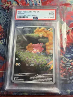 2024 Pokemon Paldean Fates Pawmi Illustration Rare FULL ART #226 PSA 9 MINT Card - Image 2