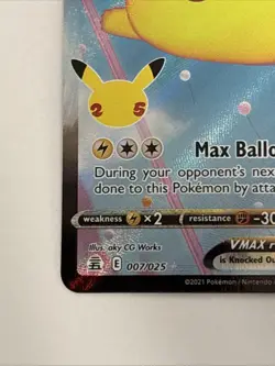 Pokemon TCG Flying Pikachu VMAX 007/025 Celebrations Full Art Ultra Rare NM - Image 5