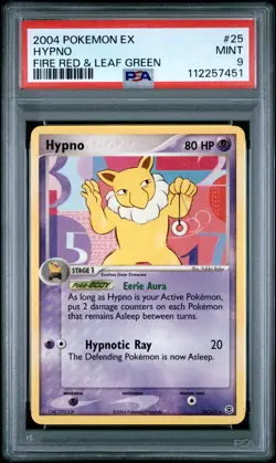 2004 POKEMON EX FIRE RED & LEAF GREEN #25 HYPNO PSA 9 - Image 1