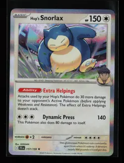 Hop's Snorlax 117/159 Rare Holo SV09: Journey Together Pokemon Card - Image 1