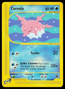 Corsola 102/165 Common Expedition Pokemon Card - Image 1