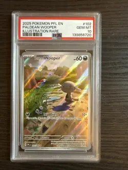 Paldean Wooper 102/094 IR 2025 Pokemon Phantasmal Flames PSA 10 Gem Mint - Image 1