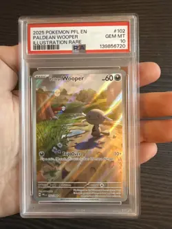Paldean Wooper 102/094 IR 2025 Pokemon Phantasmal Flames PSA 10 Gem Mint - Image 3